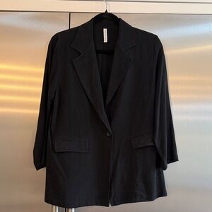 Rachel Pally Linen Brea Jacket Size Small in Black Blazer